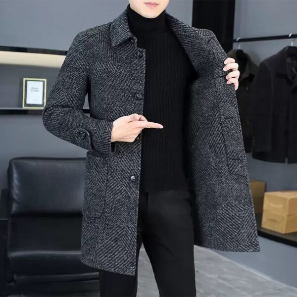 Men's Winter Thickened Double-Sided Woolen Coat - Mid-Length & Fashionable