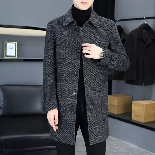 Men's Winter Thickened Double-Sided Woolen Coat - Mid-Length & Fashionable