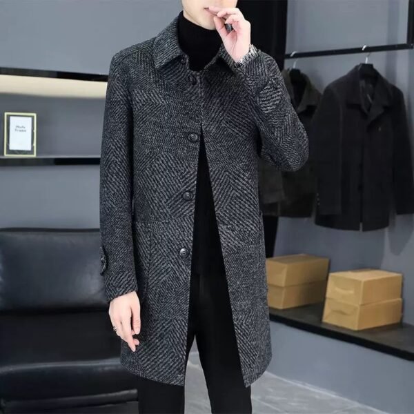 Men's Winter Thickened Double-Sided Woolen Coat - Mid-Length & Fashionable