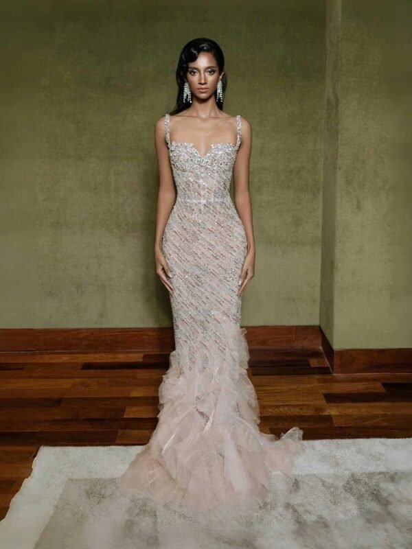 2025 New Style Heavy Craft Mermaid Sequin Slip Maxi Dress